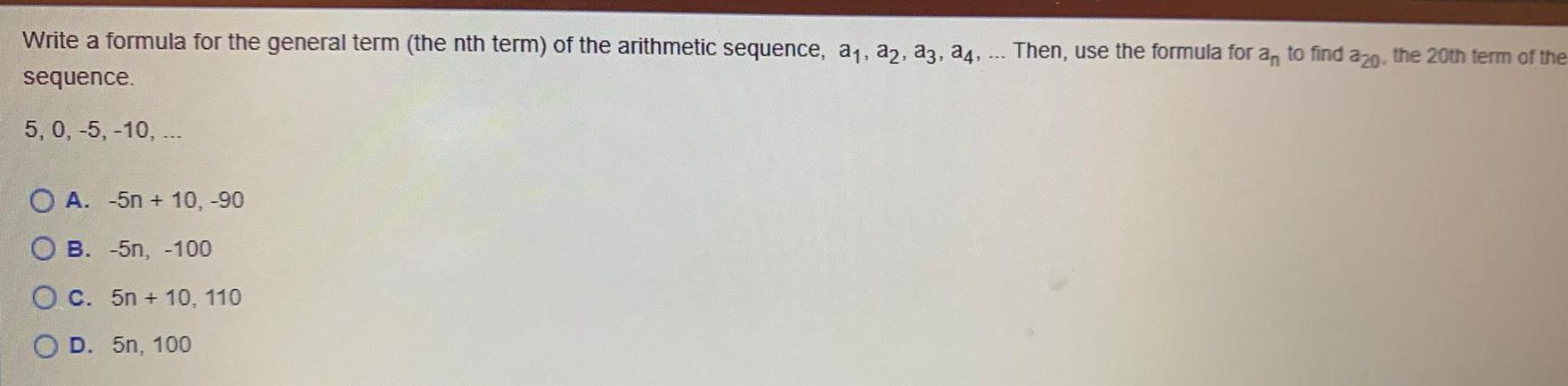 the arithmetic sequence a a2 a3 a4 Then use the formula for