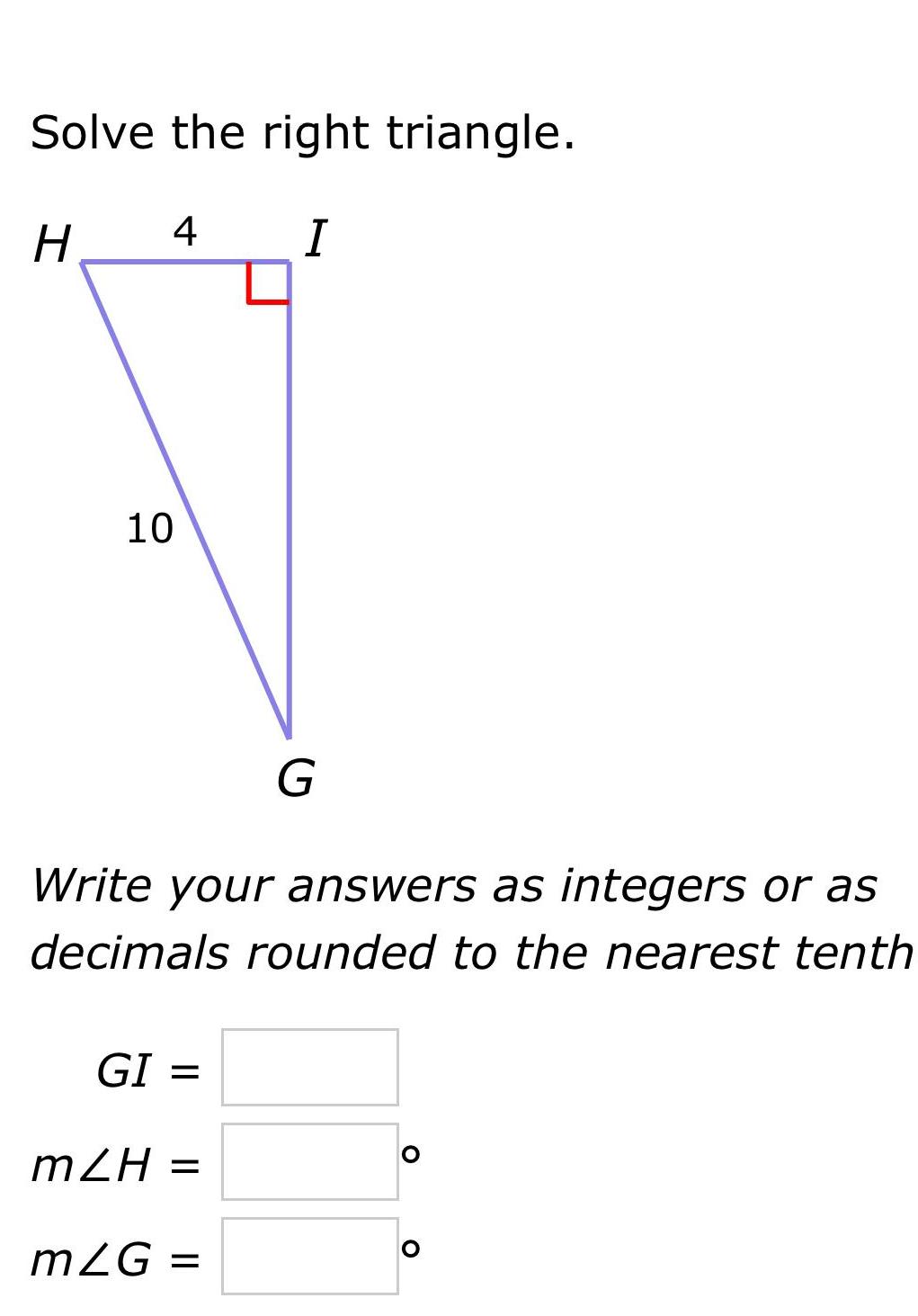 as integers or as decimals rounded to the nearest tenth GI mZH