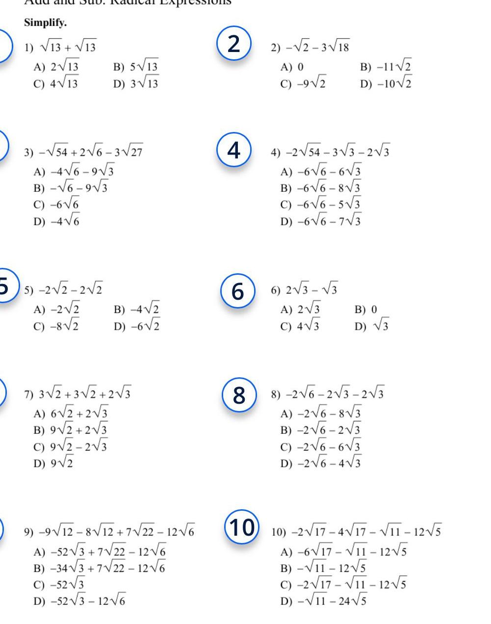  Simplify 1 13 13 A 2 13 C 4 13 3