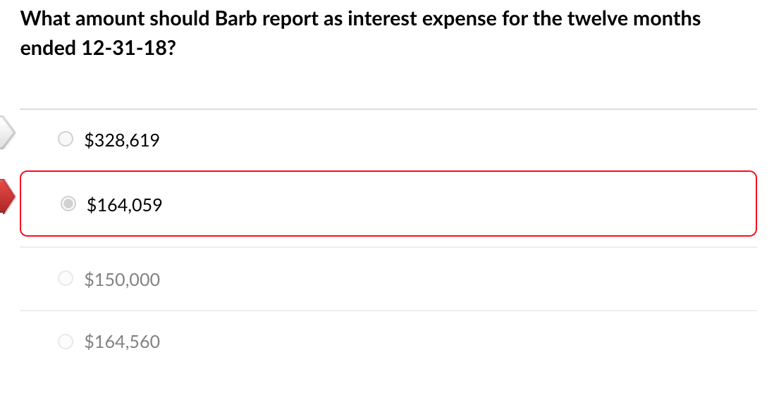 bond issuance costs. Barb uses the effective-interest method to amortize any bond