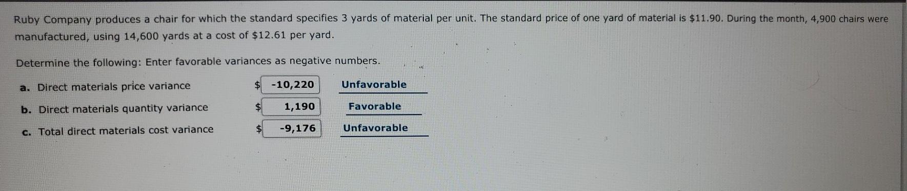  Ruby Company produces a chair for which the standard specifies 3