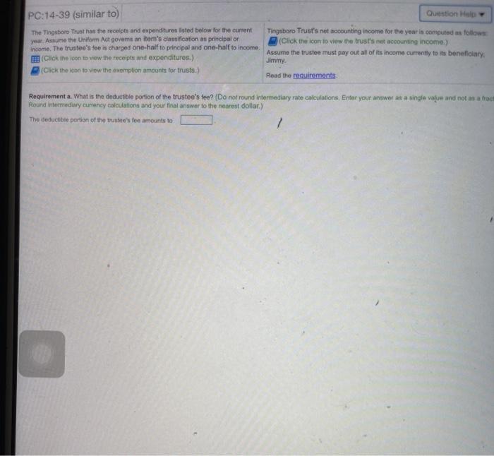 one-half to principal and one-half to income Click the icon to view