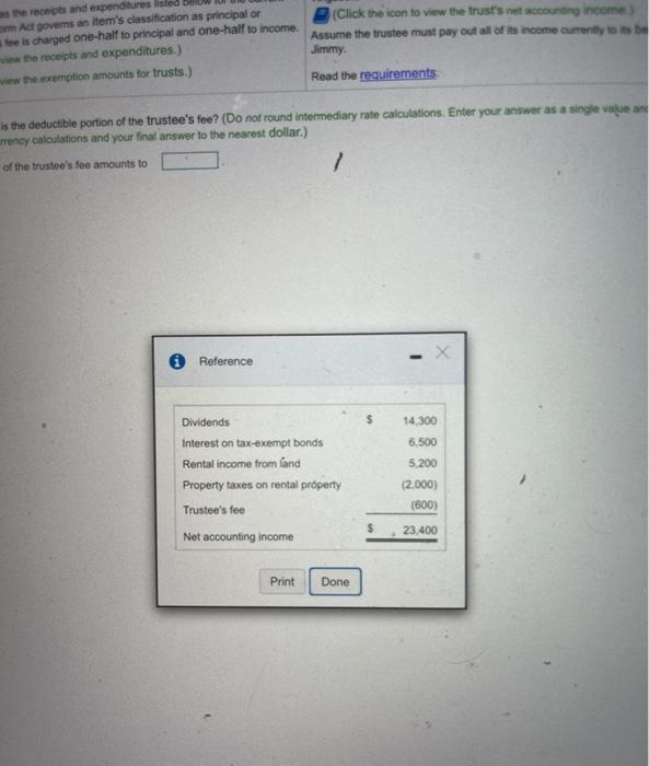 in computed as follows (Click the icon to view the trust's net