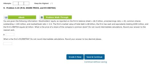  Allumets. Keep the Highest 11 9. Problem 4.10 (M-B, SHARE PRICE,