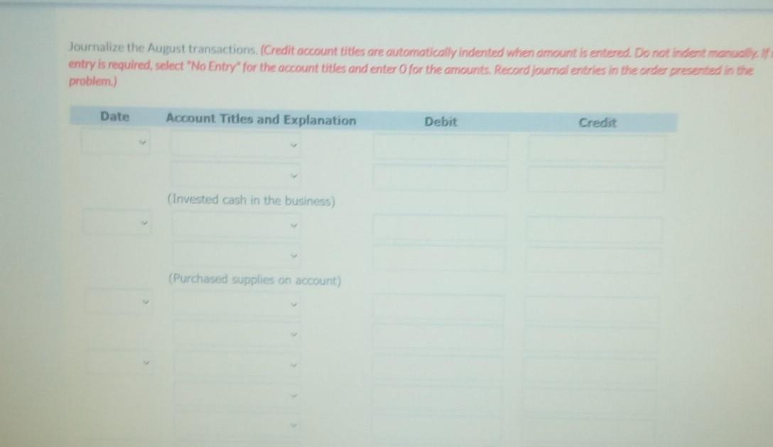 due in three months. Provided services of $11.400. Of this amount: $5,700