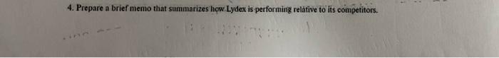 and ratios that afe typical of companies in Lyder Compeay's indastry: 4.