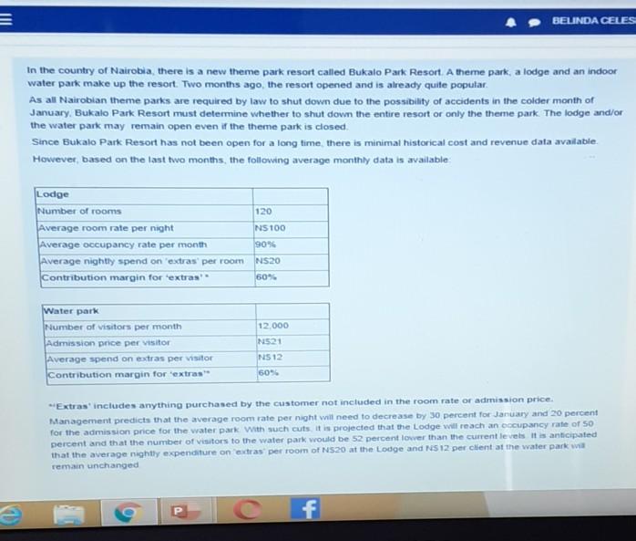  = BELINDA CELES In the country of Nairobia, there is a