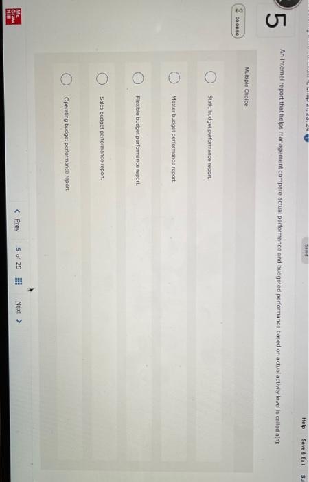 5 Help Save & Exit Su An internal report that helps