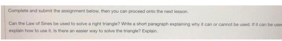 Complete and submit the assignment below, then you can proceed onto