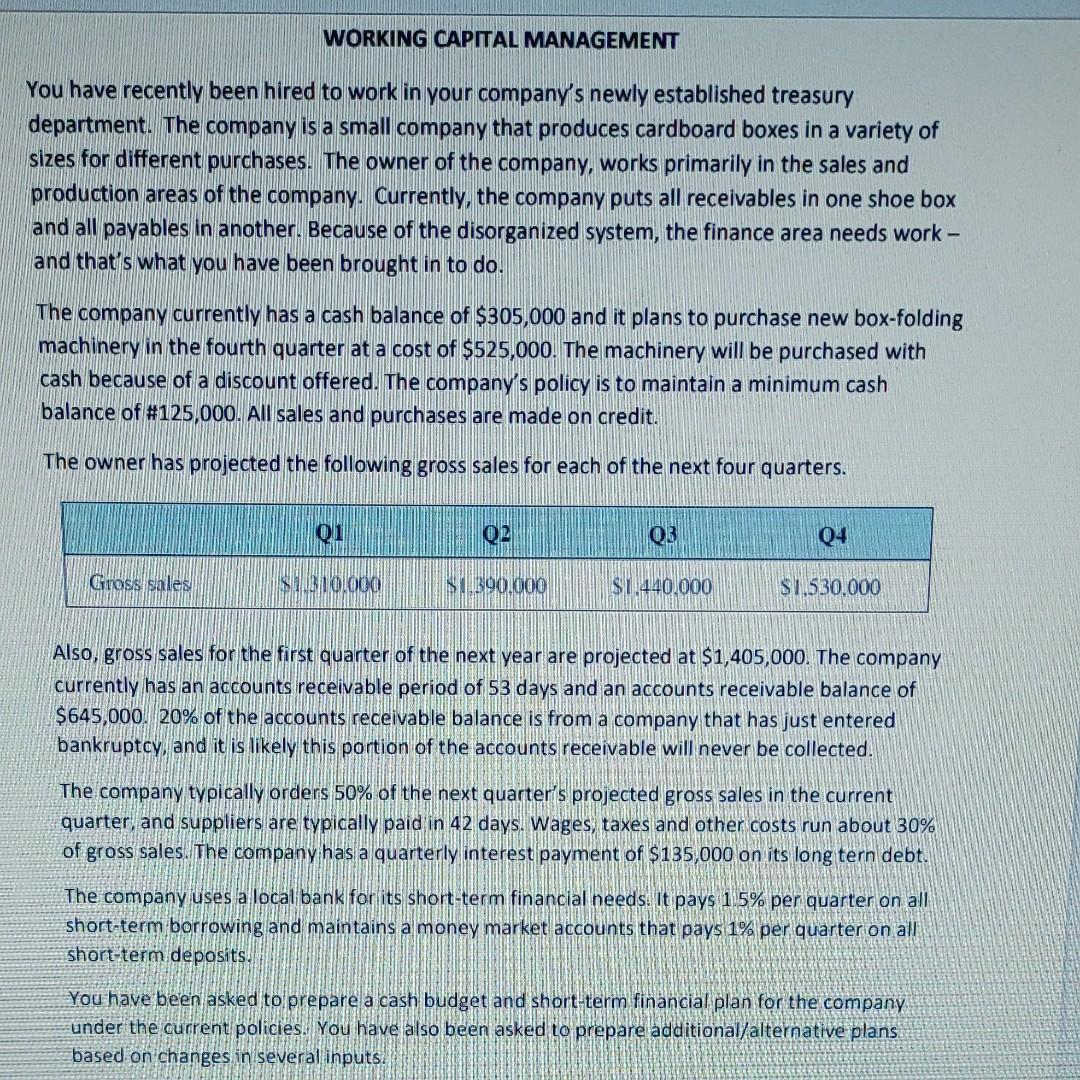  4 Excel spreadsheets are need to solve. Use the same on
