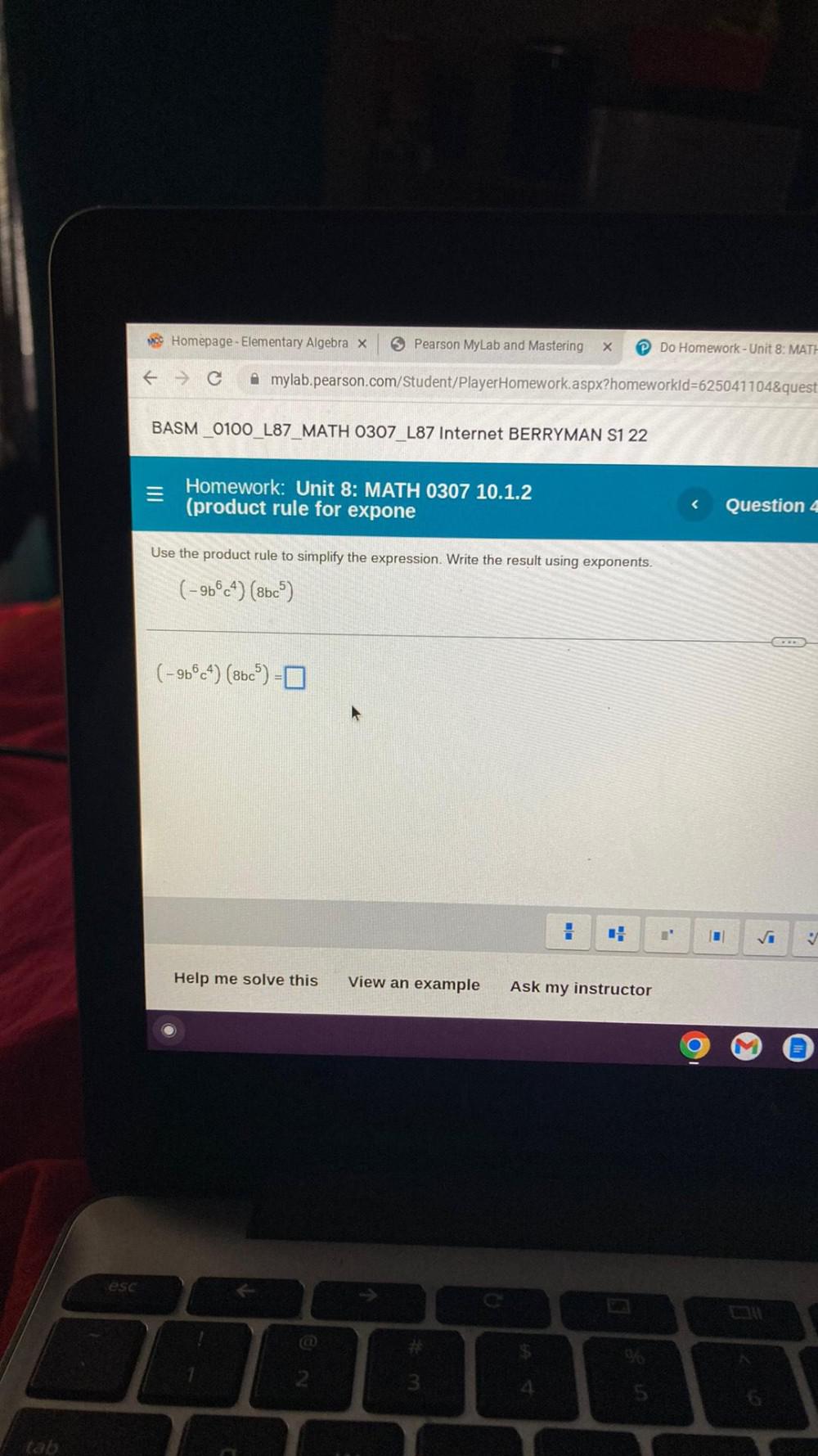 Homepage -Elementary Algebra X I e Pearson MyLab and Mastering X @