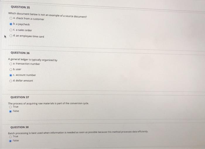  ANSWER ALL QUESTION 35 Which document below is not an example