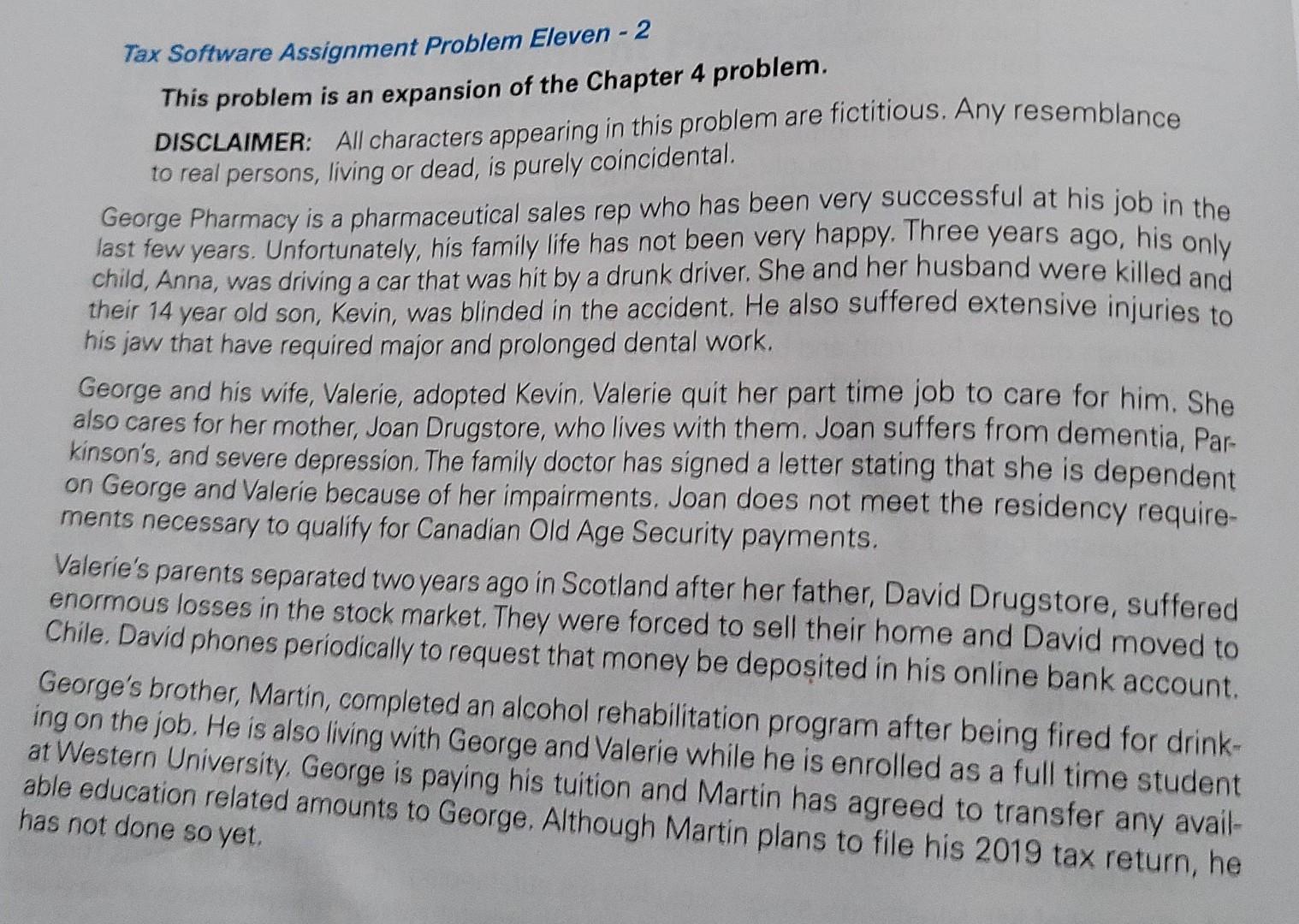  Tax Software Assignment Problem Eleven - 2 This problem is an