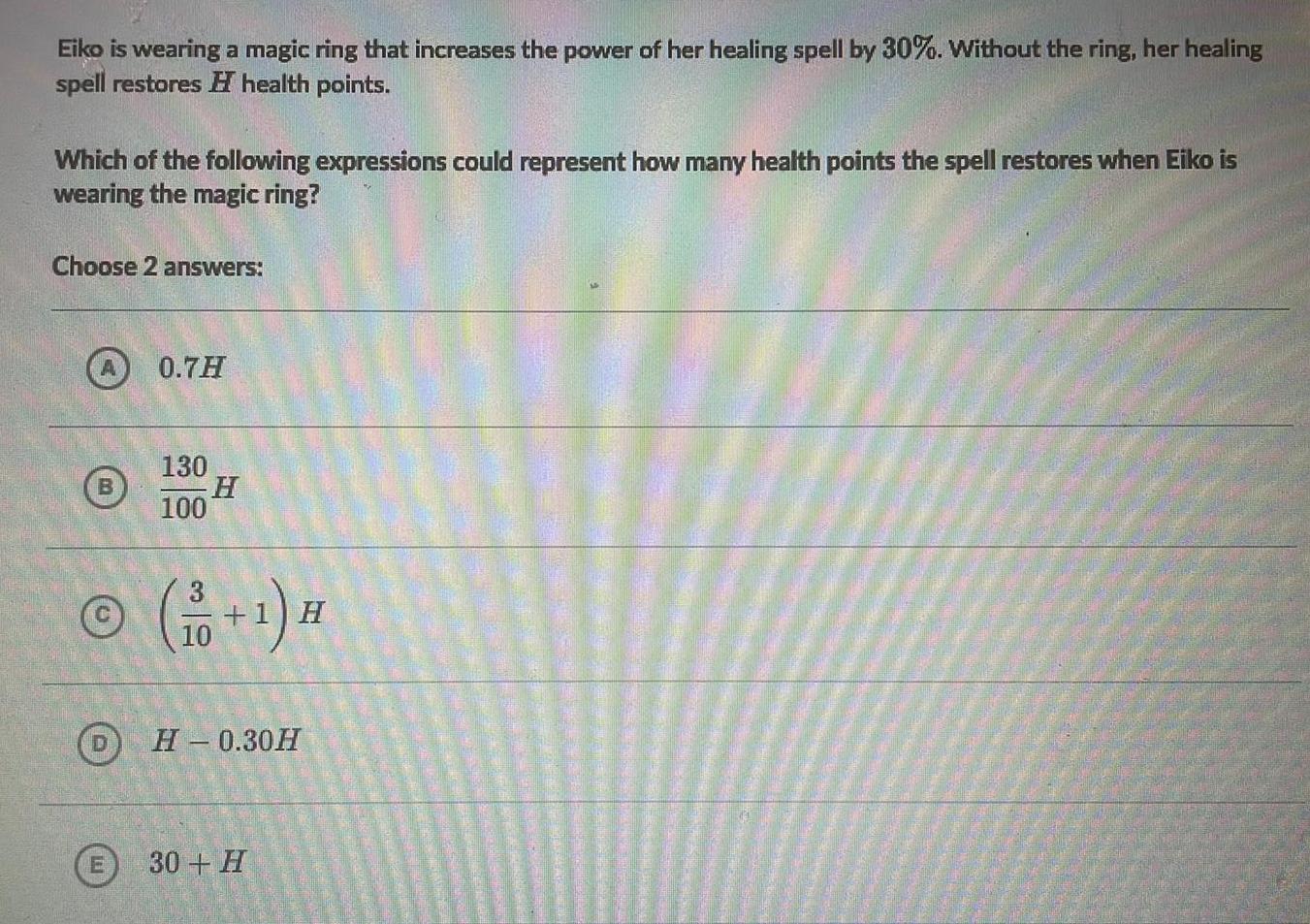 Eiko is wearing a magic ring that increases the power of