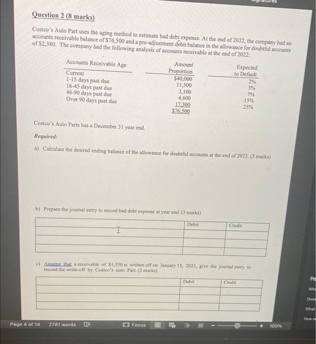 to estimate bad debt expense. At the end of 2022 , the