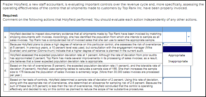  Hi Experts, Please provide the answer (appropriate or inappropriate) and explanations