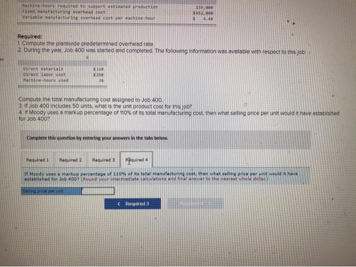 2. During the year, Job 400 was started and completed. The following