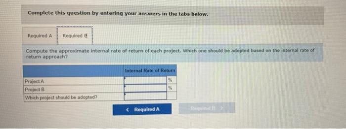 he will be able to invest in only one of them. Project