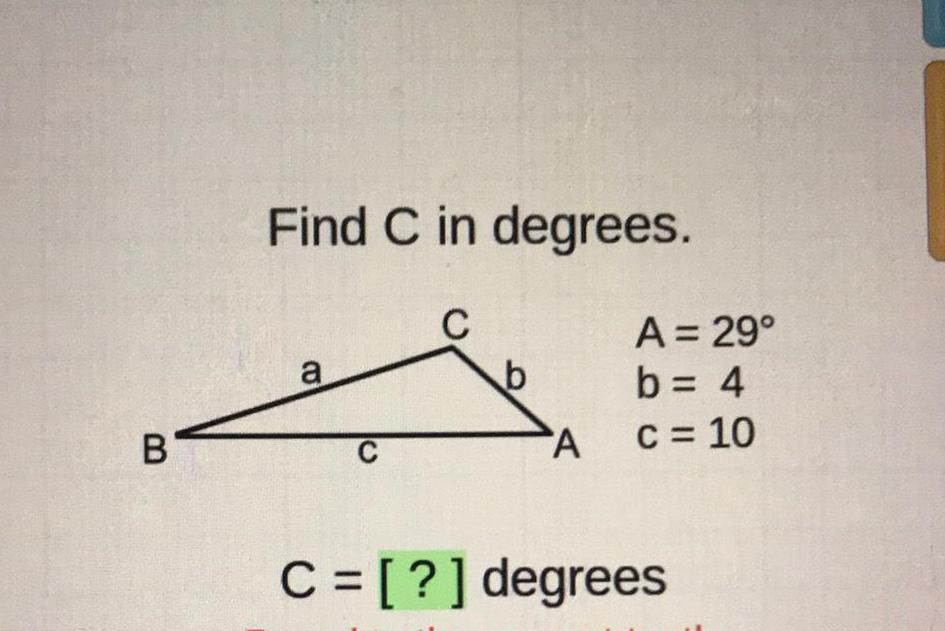 C = [ ? ] degrees