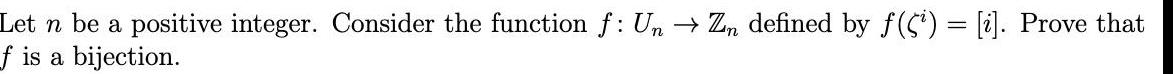  Let n be a positive integer Consider the function f Un