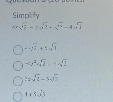 Simplify 4x 2 x 2 3 4 3 04 2 5