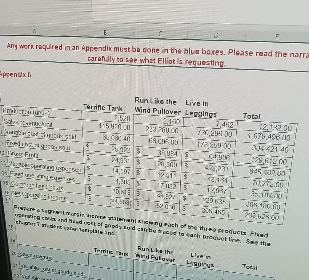 narrative carefully to see what Elliot is requ A B . D