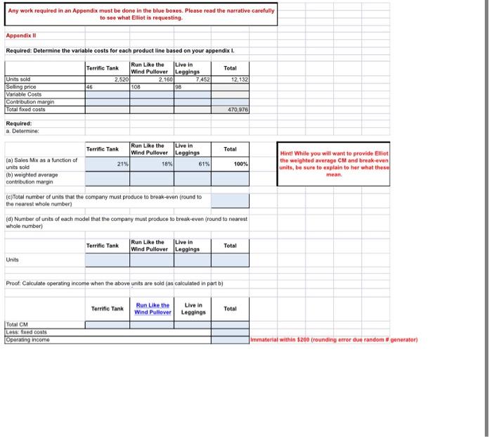 Units sold 1 Selling price 12 Variable Costs 13 Contribution margin 14