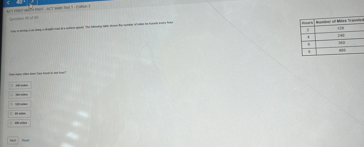  40 ACT PREP MATH PART ACT Math Test 1 Edition 3