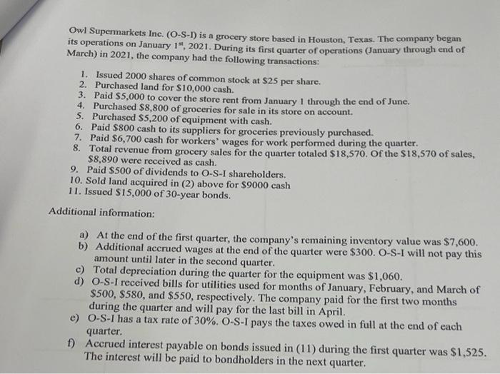  statement of cash flows using direct method Owl Supermarkets Inc. (O-S-1)