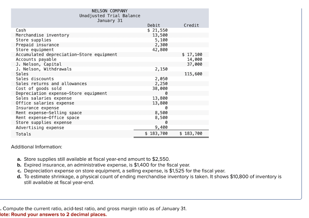 to $2,550. b. Expired insurance, an administrative expense, is $1,400 for the