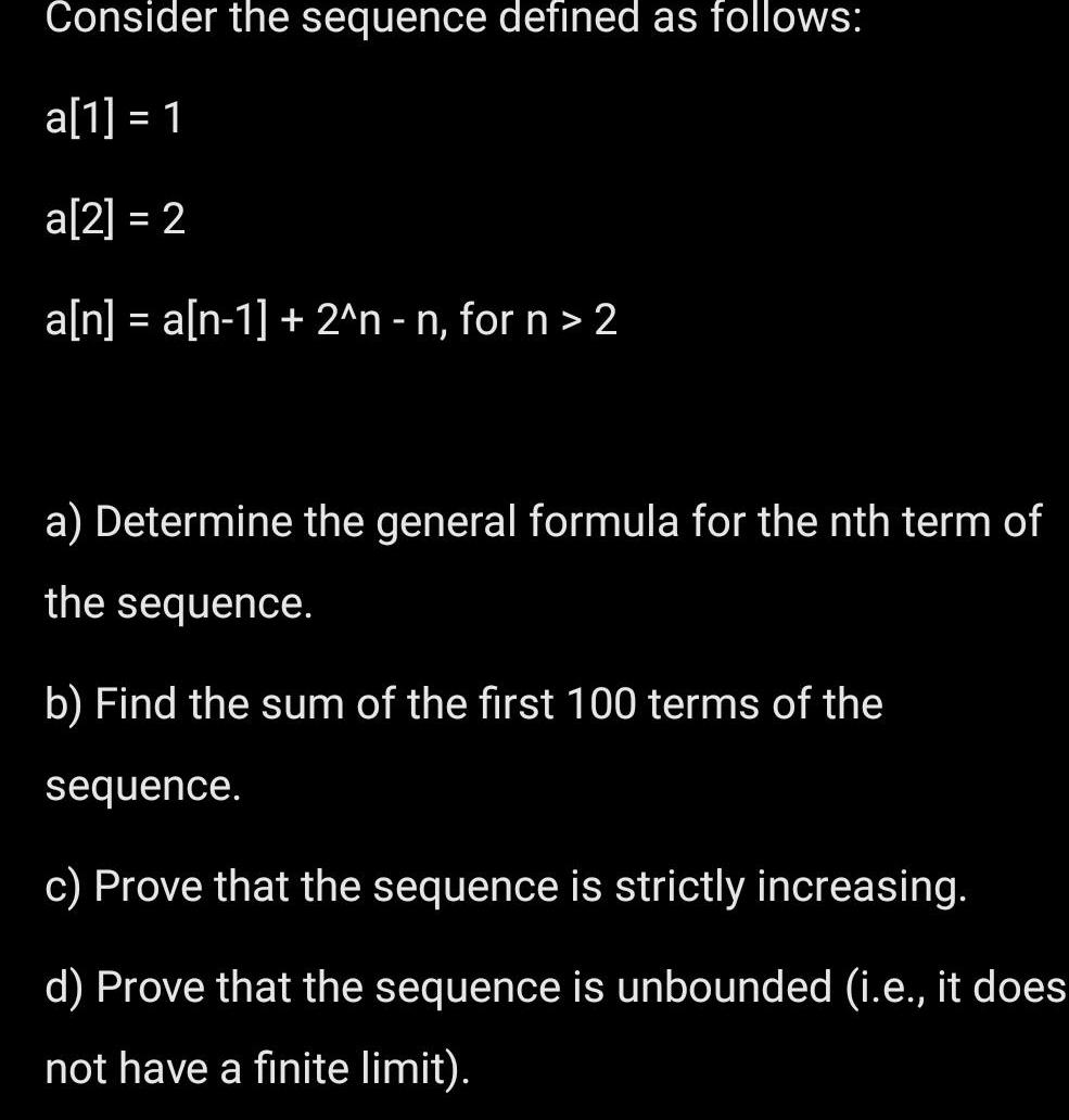  Consider the sequence defined as follows a 1 1 a 2