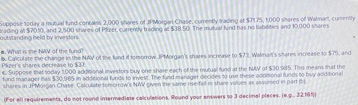 shares of JPMorgan Chase, currently trading at $7175, 1.000 shares of Walmart,