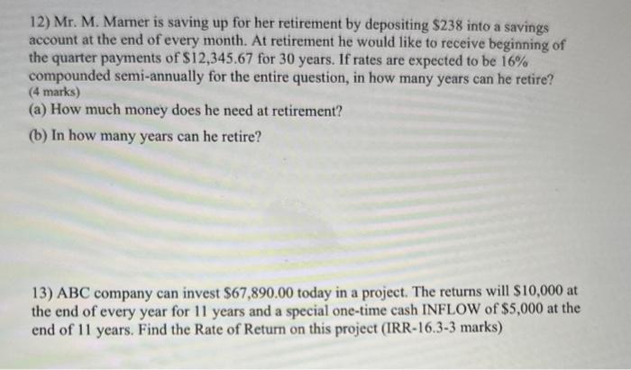 depositing $238 into a savings account at the end of every month.
