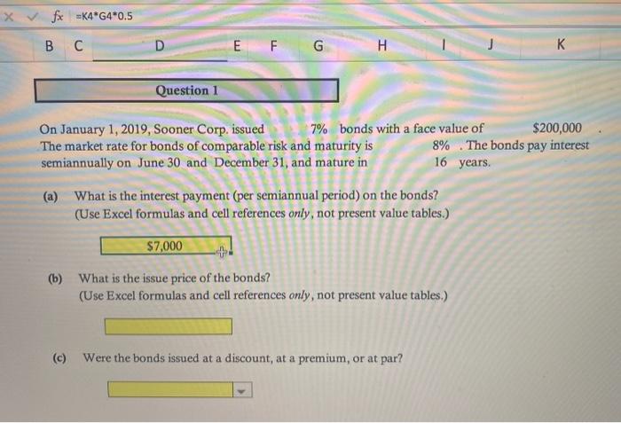 issued 7% bonds with a face value of $200,000 The market rate