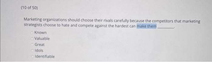 because the competitors that marketing strategists choose to hate and compete against