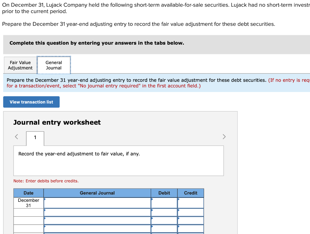 these debt securities. Complete this question by entering your answers in the