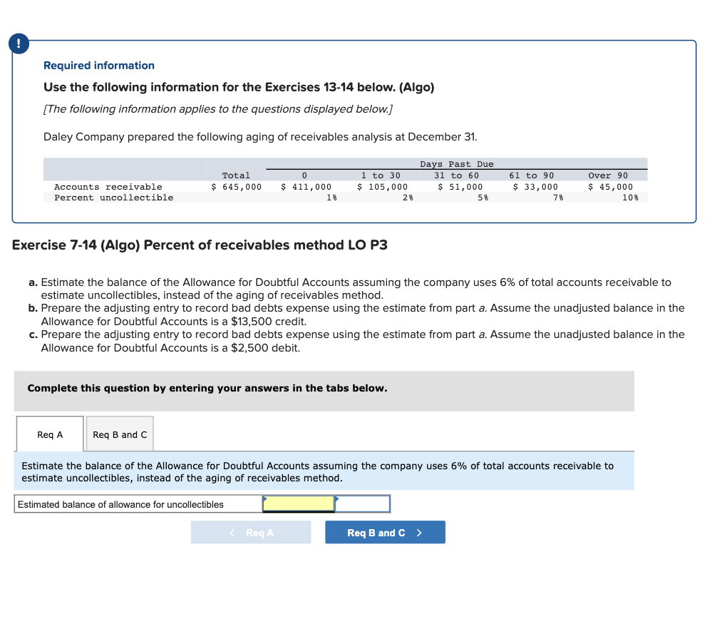Required information Use the following information for the Exercises 1314 below.