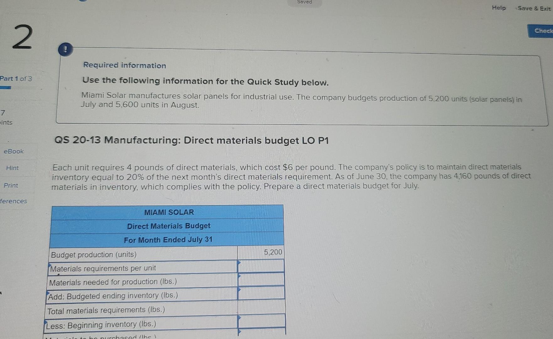  accounting 20 question 2 Saved Help Save & Exit Check 2