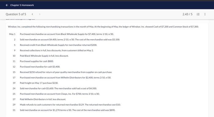 discounts from customers billed on May 2 Paid Black Wholesale Supply infult,