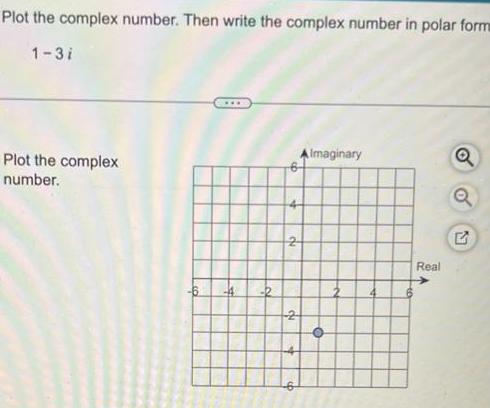 Plot the complex number. Then write the complex number in polar form