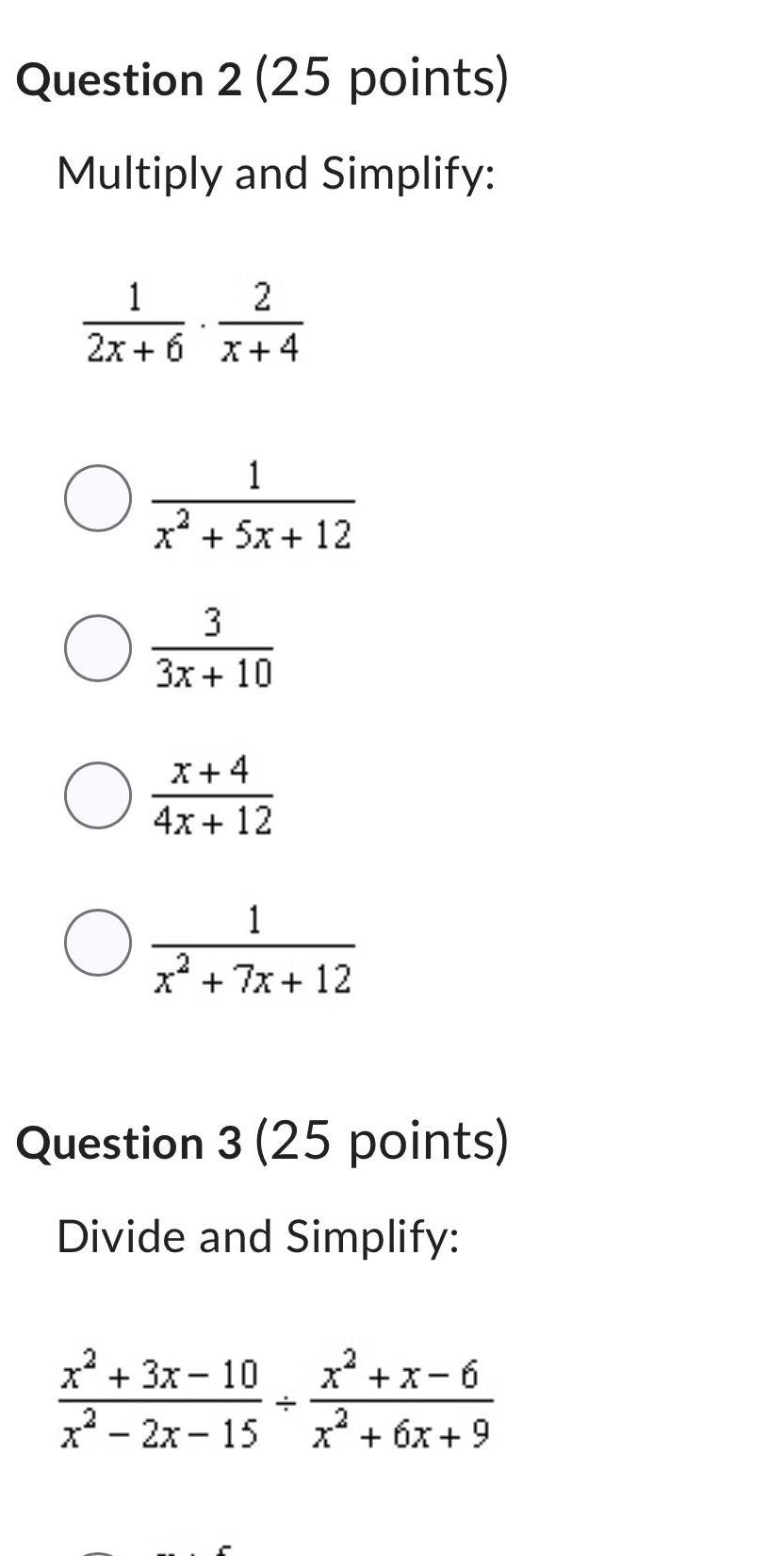 x 4 O O O O 1 x 5x 12 3 3x