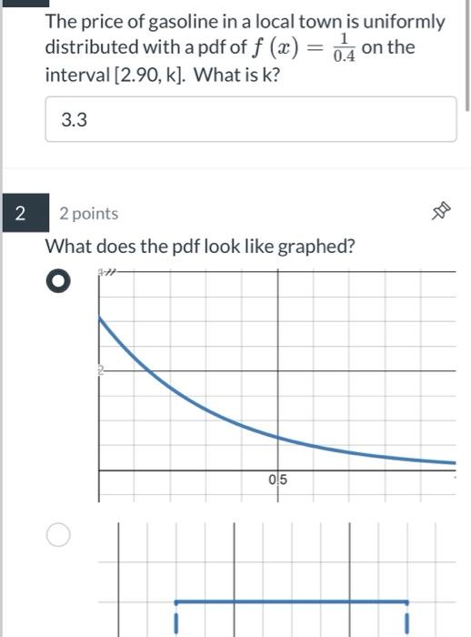 2 points What is the probability that the volume of gas pumped