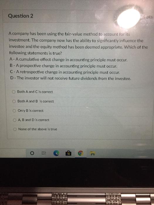 method to account for its investment. The company now has the ability