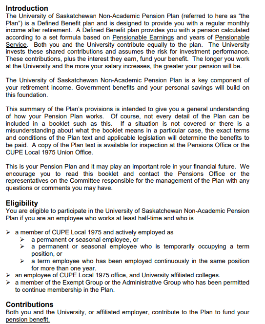 plan. Locate the pension benefit formula. Explain, in general and in your