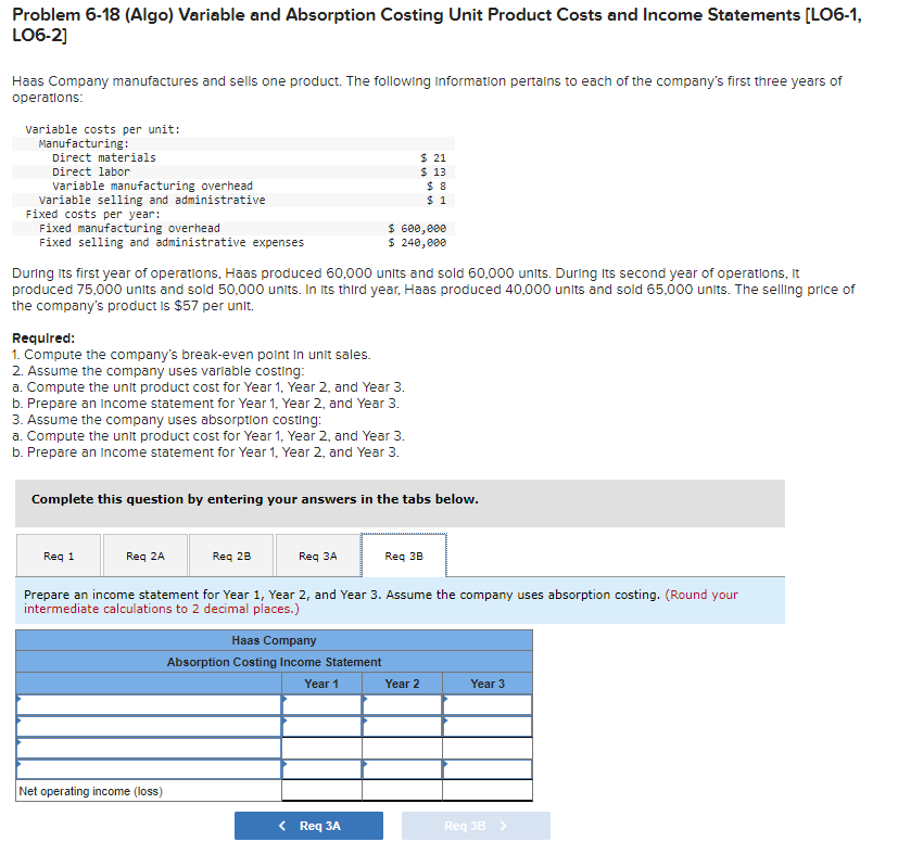 its first year of operations, Haas produced 60,000 units and sold 60,000