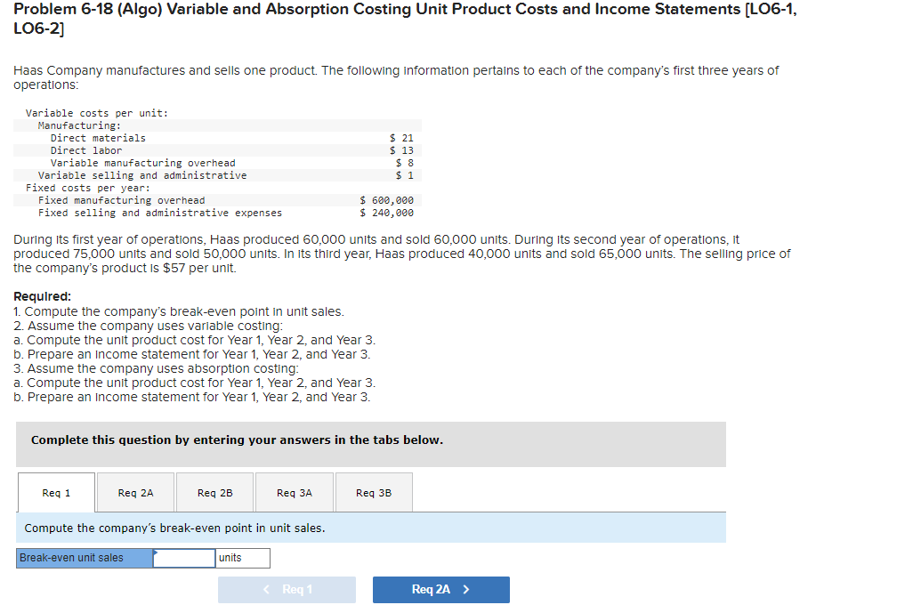 units. During its second year of operations, It produced 75,000 units and