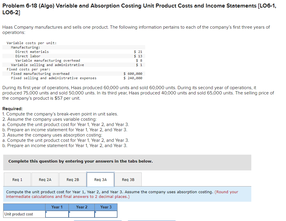per unit. Requlred: 1. Compute the company's break-even point in unit sales.