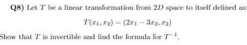 itself defined as T 1 12 2r1 312 12 Show that T