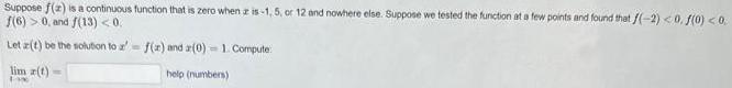 Suppose f z is a continuous function that is zero when