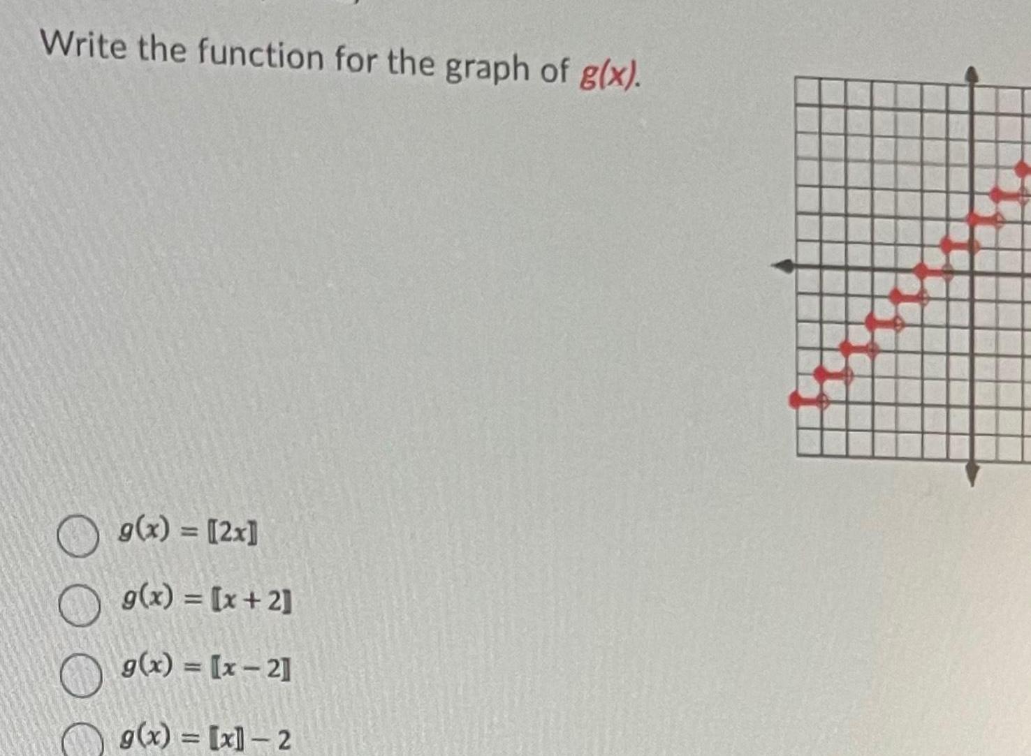  Write the function for the graph of g x g x
